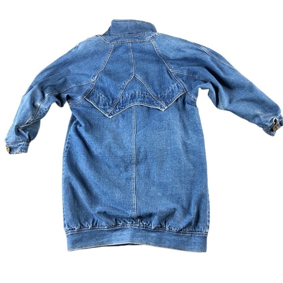 VTG Be In The Current Seen 80s 90s Full Length Lined Denim Trench Retro Vintage - Picture 2 of 9